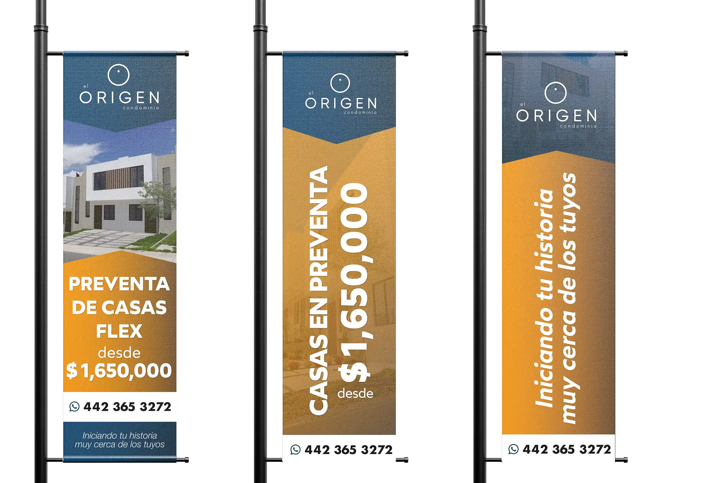 Mockup de lonas impresas para desarrollo inmobiliario