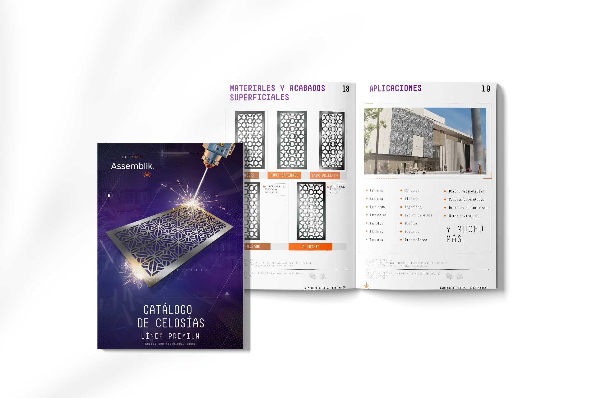 catalogo impreso de celosías empresa en México de decoración con metal