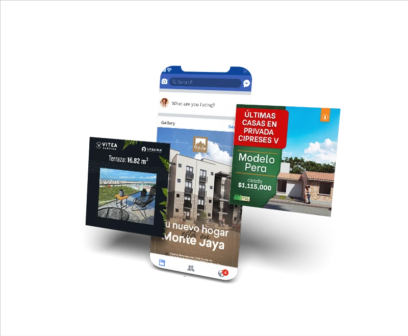 mock up de publicaciones en redes sociales con dispositivo mobil